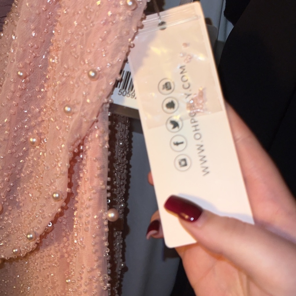 OH POLLY PINK BEADED BUSTIER DRESS - Picture 2 of 2